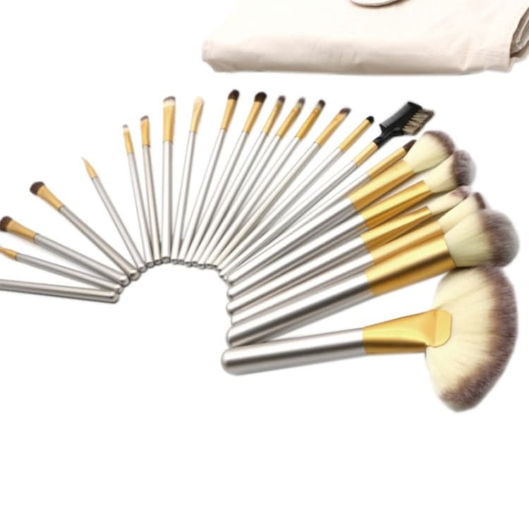 24 in 1 High-grade Beige Beauty Makeup Brushes Tools Kit, Size: 25.4*52.6cm-Reluova