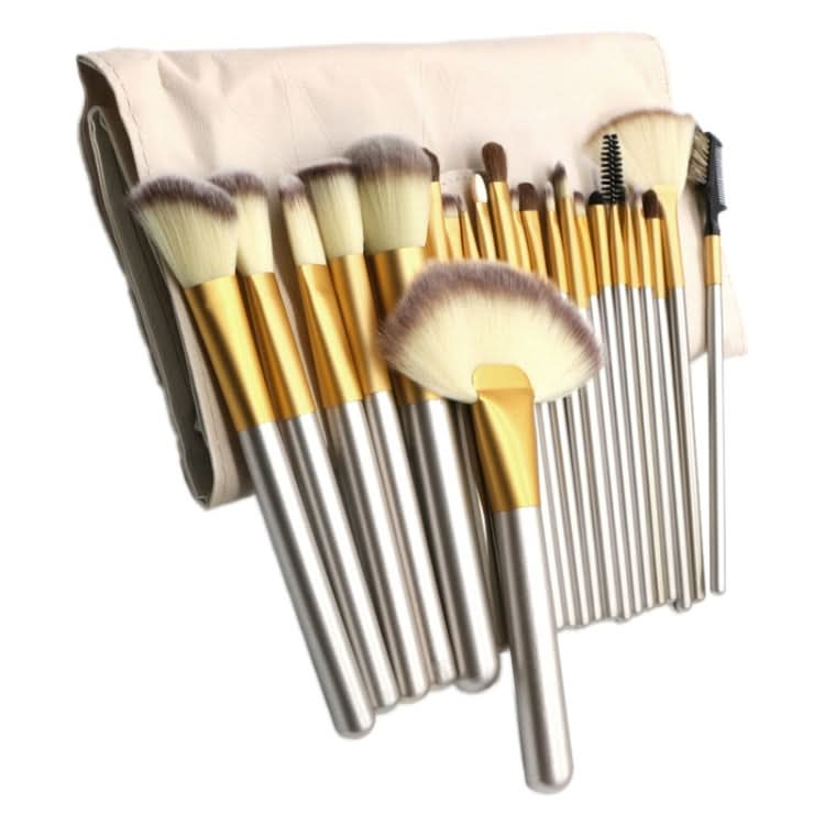 24 in 1 High-grade Beige Beauty Makeup Brushes Tools Kit, Size: 25.4*52.6cm-Reluova