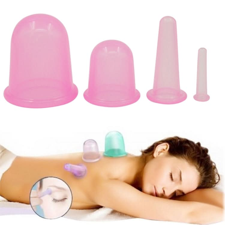 4 in 1 Health Care Body Massage Vacuum Silicone Cupping Cups,Random Color Delivery-Reluova