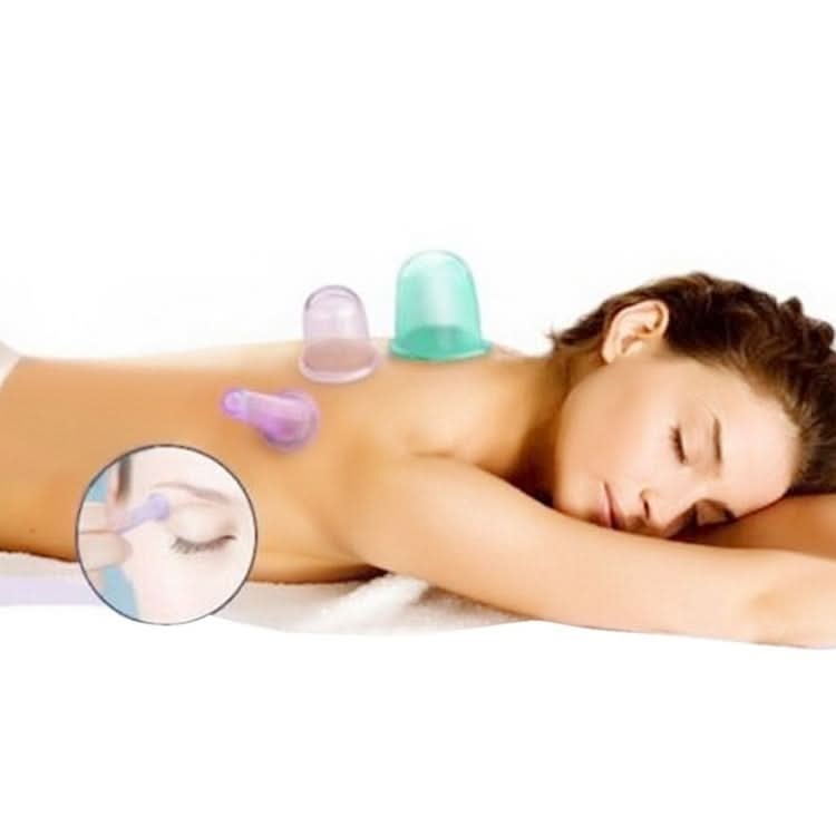 4 in 1 Health Care Body Massage Vacuum Silicone Cupping Cups,Random Color Delivery-Reluova