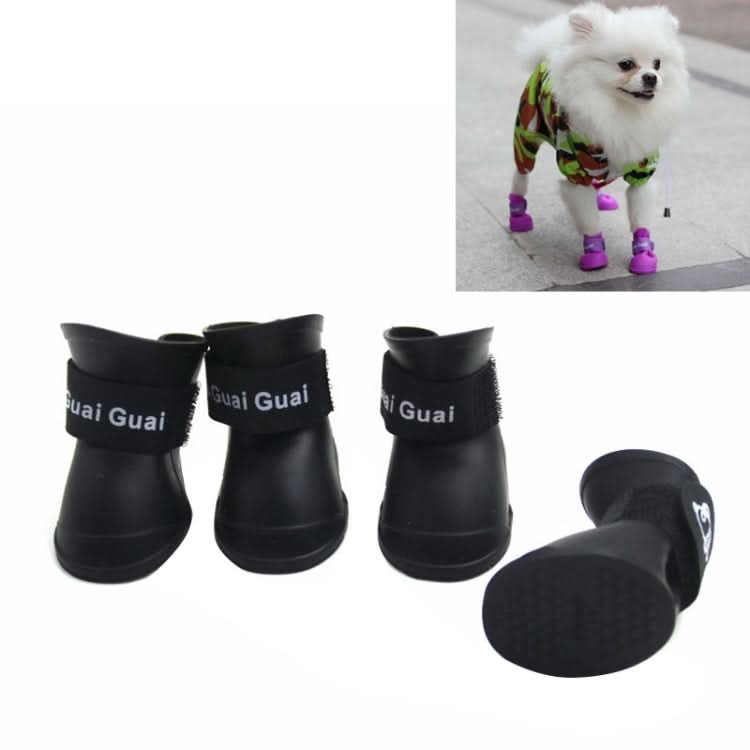 Lovely Pet Dog Shoes Puppy Candy Color Rubber Boots Waterproof Rain Shoes, S, Size:  4.3 x 3.3cm - Reluova