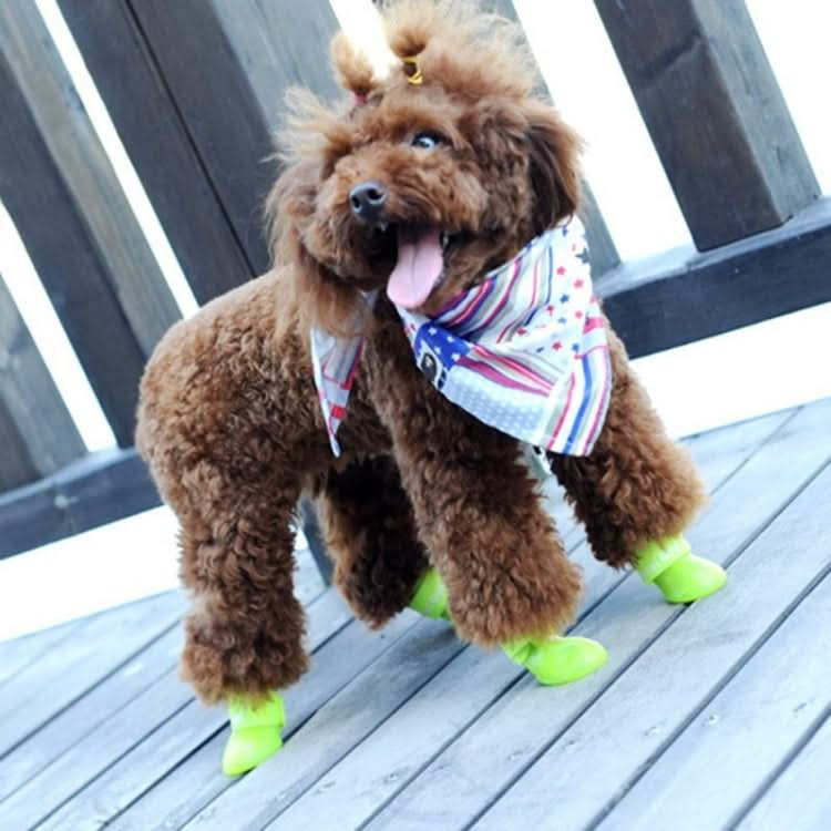 Lovely Pet Dog Shoes Puppy Candy Color Rubber Boots Waterproof Rain Shoes, S, Size:  4.3 x 3.3cm - Reluova