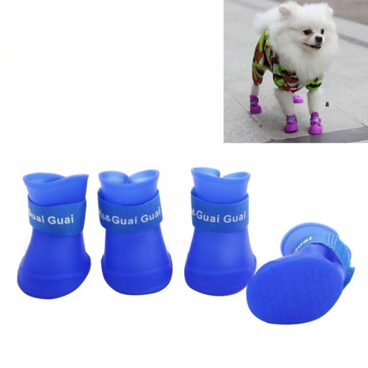 Lovely Pet Dog Shoes Puppy Candy Color Rubber Boots Waterproof Rain Shoes, S, Size:  4.3 x 3.3cm - Reluova