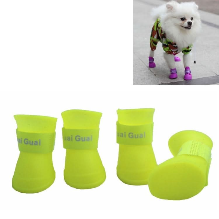 Lovely Pet Dog Shoes Puppy Candy Color Rubber Boots Waterproof Rain Shoes, S, Size:  4.3 x 3.3cm - Reluova