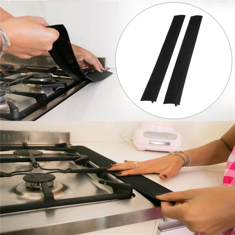 Gas Stove Slit Strip Antifouling Dustproof Waterproof Kitchen Black Sealing Strip, Size: 53.5*5*1cm - Reluova