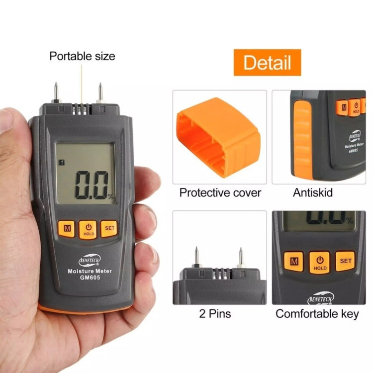 BENETECH GM605 Digital Wood Moisture Meter Humidity Tester Timber Damp Detector My Store