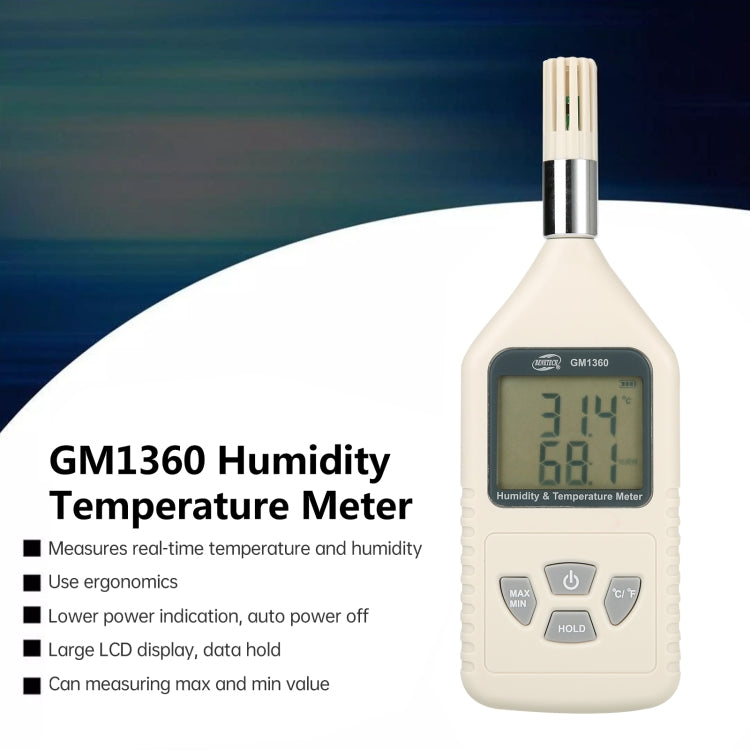 BENETECH GM1360 LCD Probe Industry Digital Humidity & Temperature Meter My Store