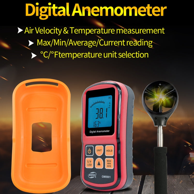 BENETECH GM8901+ High Accuracy Anemometer Wind Speed Gauge Temperature Measure Digital LCD Display Meter Measuring Tool My Store