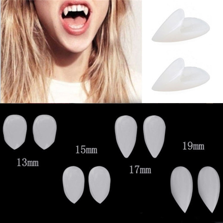 1 Pair 13mm Halloween Party Dentures Props Vampire Zombie Devil Fangs Teeth