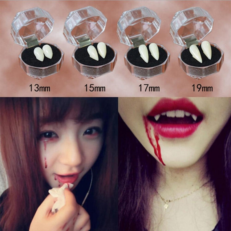 1 Pair 15mm Halloween Party Dentures Props Vampire Zombie Devil Fangs Teeth