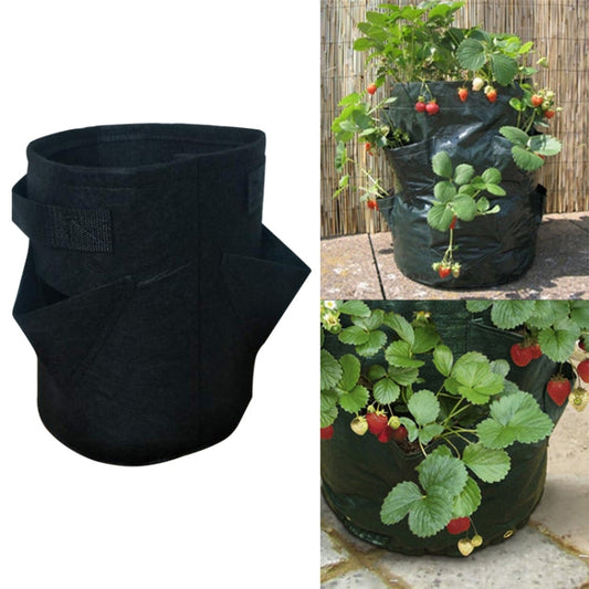 3 Pockets 18L / 5 Gallon Non-woven Felt Strawberry Planting Bag, Size: 23X28cm