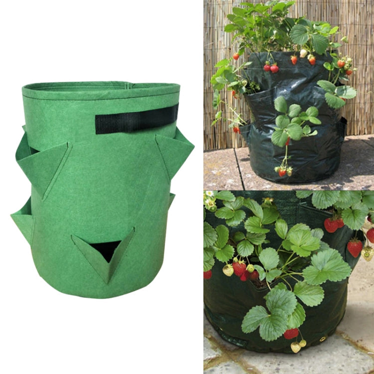 3 Pockets 18L / 5 Gallon Non-woven Felt Strawberry Planting Bag, Size: 23X28cm My Store