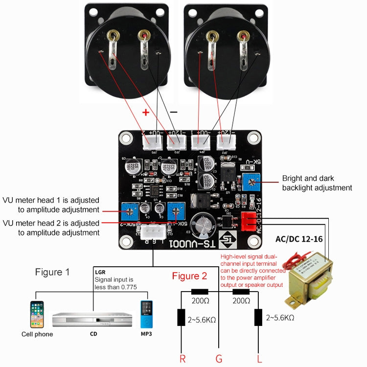 TR-35W VU Meter Power AMP Amplifier DB Table Audio Level Head Meter Sound Pressure Meter My Store