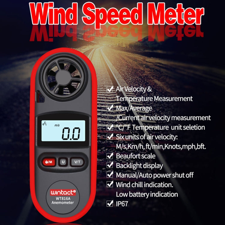 Wintact WT816A Digital Electronic Thermometer Anemometer My Store