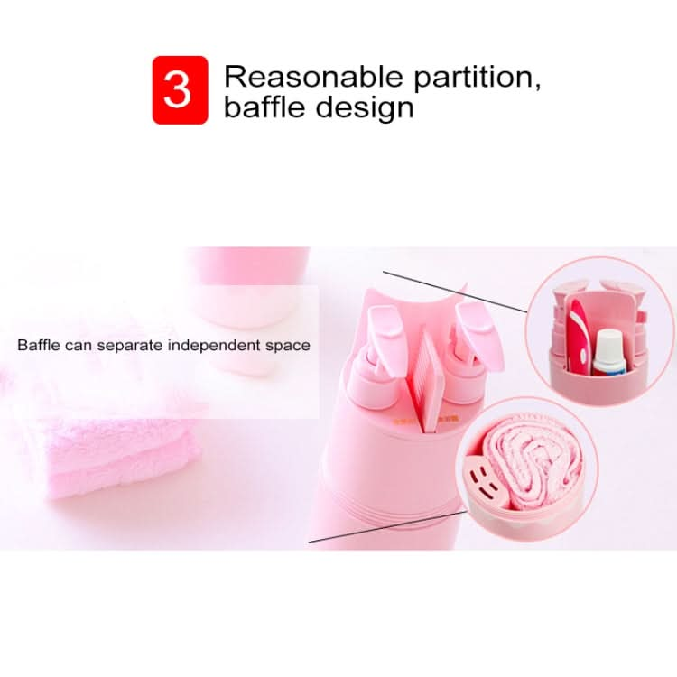 Creative 7 in 1 Portable Gargle Cup Shampoo Sub-Bottle Towel Toothbrush Comb Make-up Mirror Travel Wash Kits, Affordable Sets Reluova