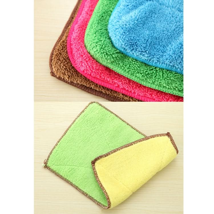 Bamboo Fiber Washing Dish Towel Kitchen Cleaning Cloth Double-Sided Scouring Cloth Water Absorption Non-Stick Oil,Can Hang,Random Color Delivery - Reluova