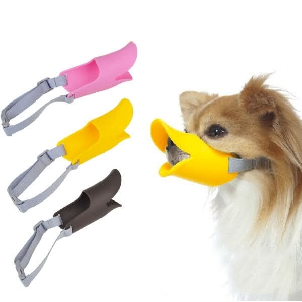 Cute Duck Mouth Shape Silicone Muzzle for Pet Dog, Size: M - Reluova