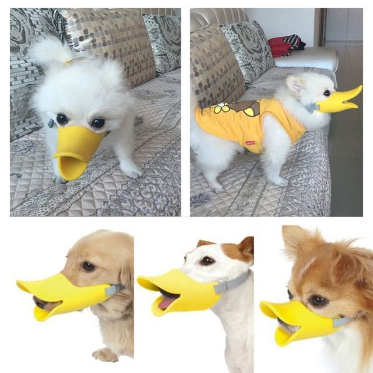 Cute Duck Mouth Shape Silicone Muzzle for Pet Dog, Size: M - Reluova