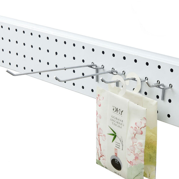 10pcs Supermarket Clothing Shop Pegboard Slat Wall Hook Shelf Hole Plate, Hole Pitch: 2.5cm, Length: 15cm, Wire Diameter: 3.3mm