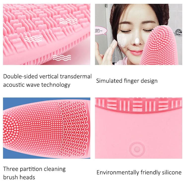 CNaier AE-618 Battery-powered Silicone Acoustic Wave Face Skin Care Electric Facial Cleanser Reluova