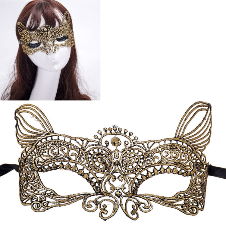 Halloween Masquerade Party Dance Sexy Lady Bronzing Lace Cat King Mask My Store