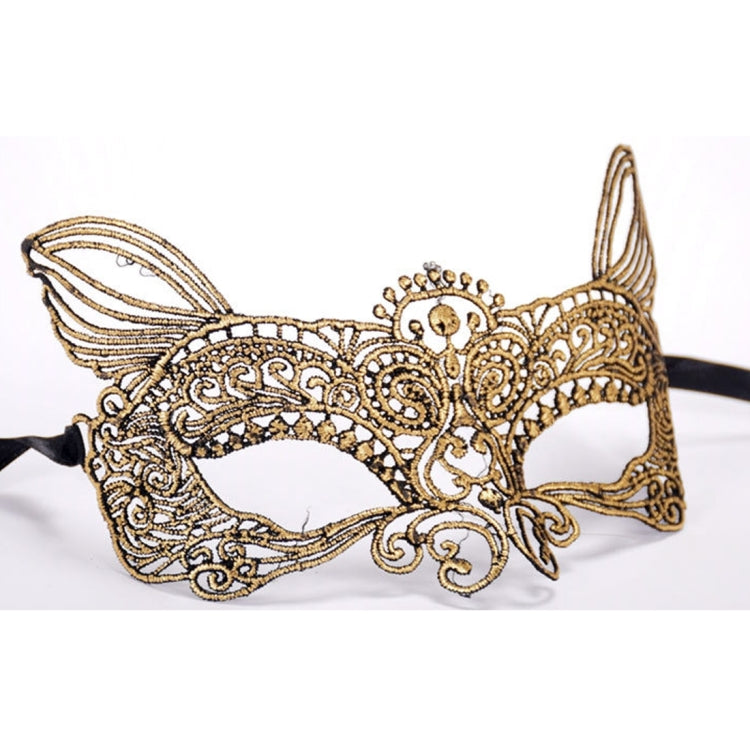 Halloween Masquerade Party Dance Sexy Lady Bronzing Lace Cat King Mask