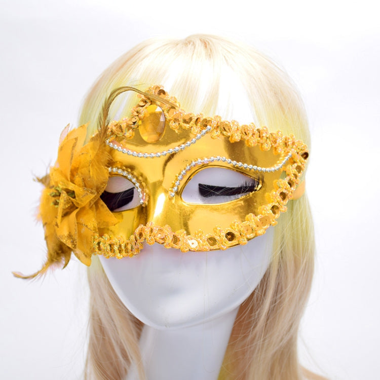 Halloween Masquerade Party Dance Plating Side Flower Feather Venice Princess Mask My Store