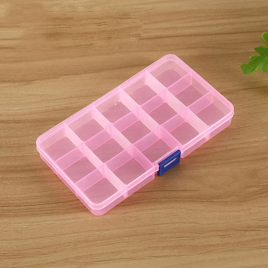 Removable Grid Plastic 15 Slots Box Organizer for Jewelry Earring Fishing Hook Small Accessories