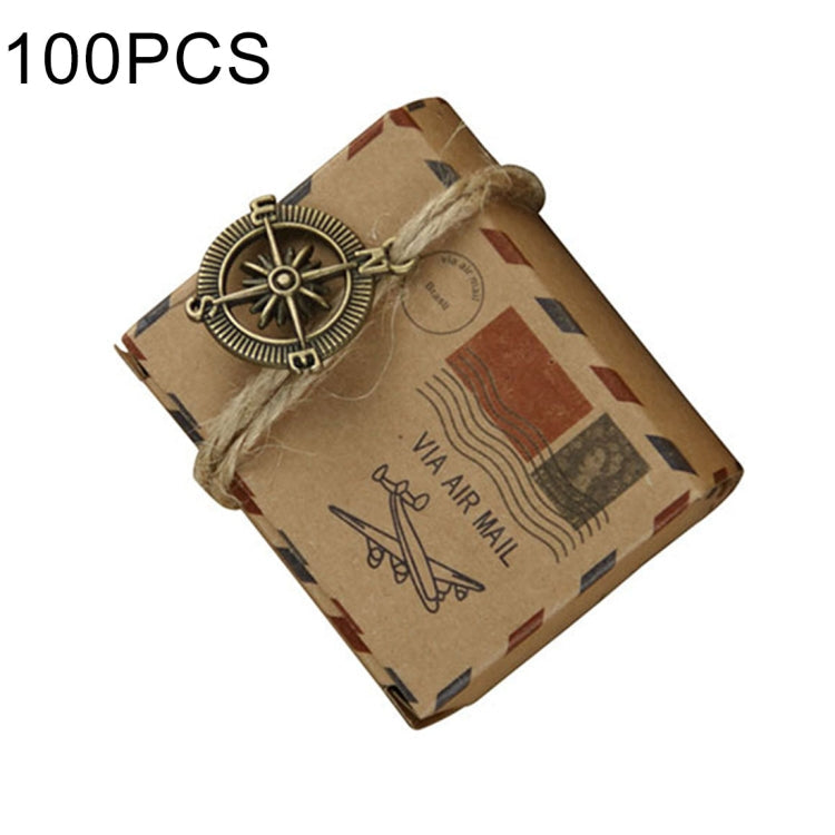 100 PCS European Wedding Retro Kraft Paper Mail Pattern Sugar Box, Size: 6x3.5x4.5cm