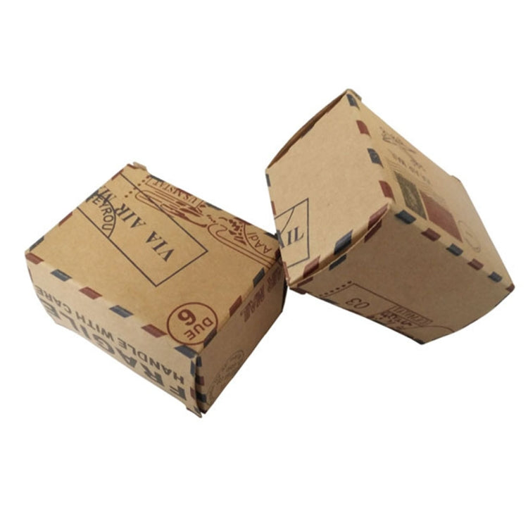 100 PCS European Wedding Retro Kraft Paper Mail Pattern Sugar Box, Size: 6x3.5x4.5cm