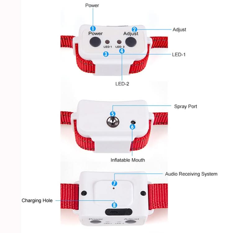 WELLTURN B490 Rechargeable Waterproof Pet Dog Training Automatic Spray Anti Barking Collar.