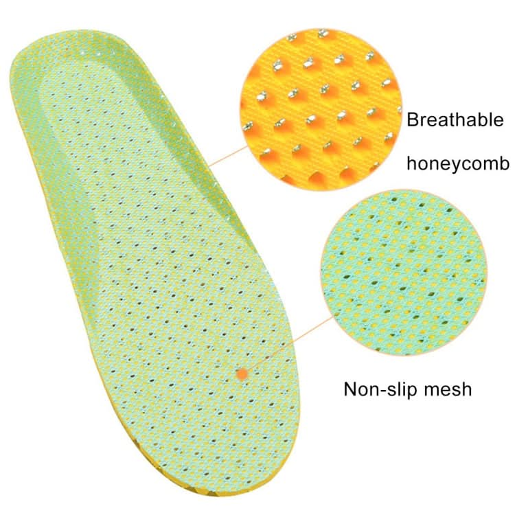 1 Pair Sports Shock Absorption Breathable Soft Thick Sweat Absorbent Insoles for Men / Women, Size: L(41-46 Yards)