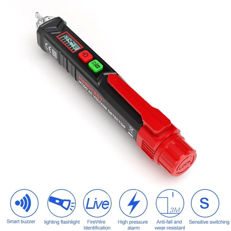 HABOTEST HT100 High-sensitivity LCD Digital Display Sound and Light Alarm Test Pen My Store