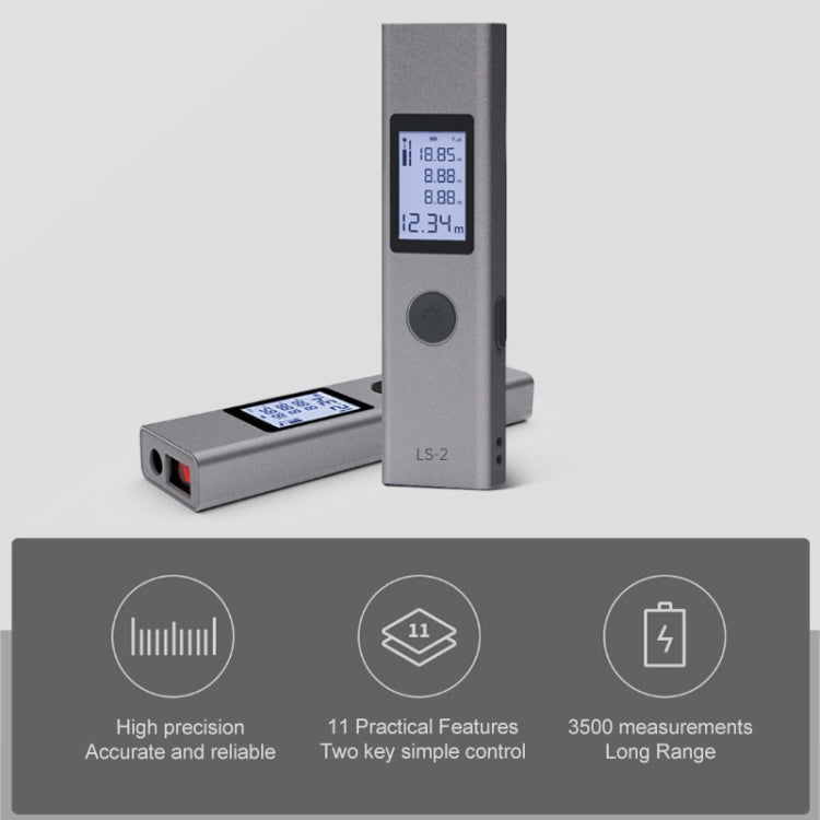 LS-2 25m Rechargeable LCD Digital Laser Rangefinder Distance Meter