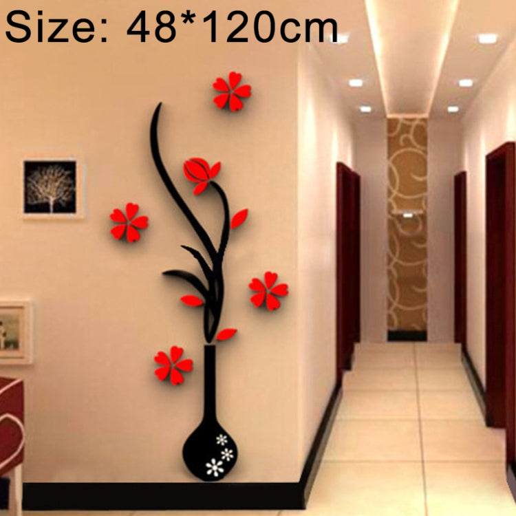 Creative Vase 3D Acrylic Stereo Wall Stickers TV Background Wall Corridor Home Decoration, Size: 48x120x4cm My Store