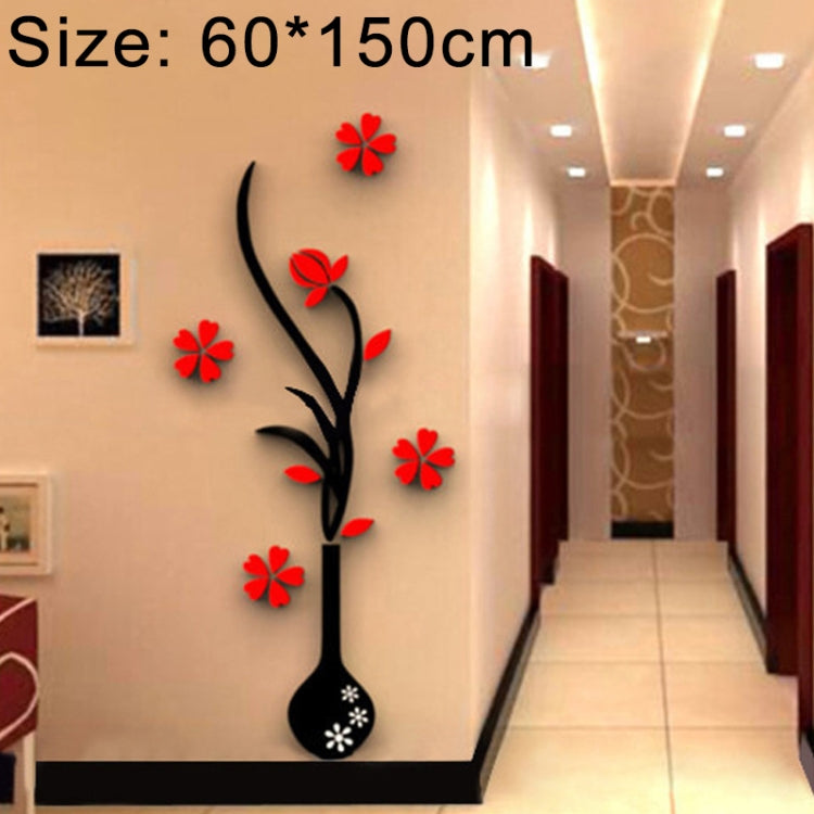 Creative Vase 3D Acrylic Stereo Wall Stickers TV Background Wall Corridor Home Decoration, Size: 60*150cm My Store