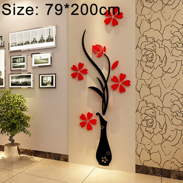 Creative Vase 3D Acrylic Stereo Wall Stickers TV Background Wall Corridor Home Decoration, Size: 79x200x4cm My Store