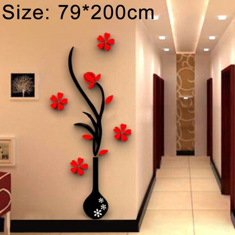 Creative Vase 3D Acrylic Stereo Wall Stickers TV Background Wall Corridor Home Decoration, Size: 79x200x4cm My Store