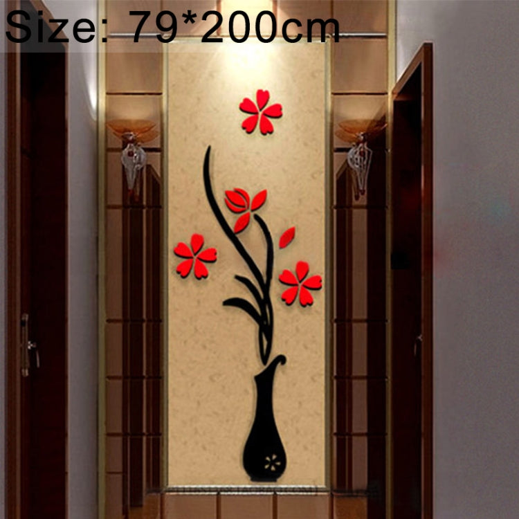 Creative Vase 3D Acrylic Stereo Wall Stickers TV Background Wall Corridor Home Decoration, Size: 79x200x4cm My Store