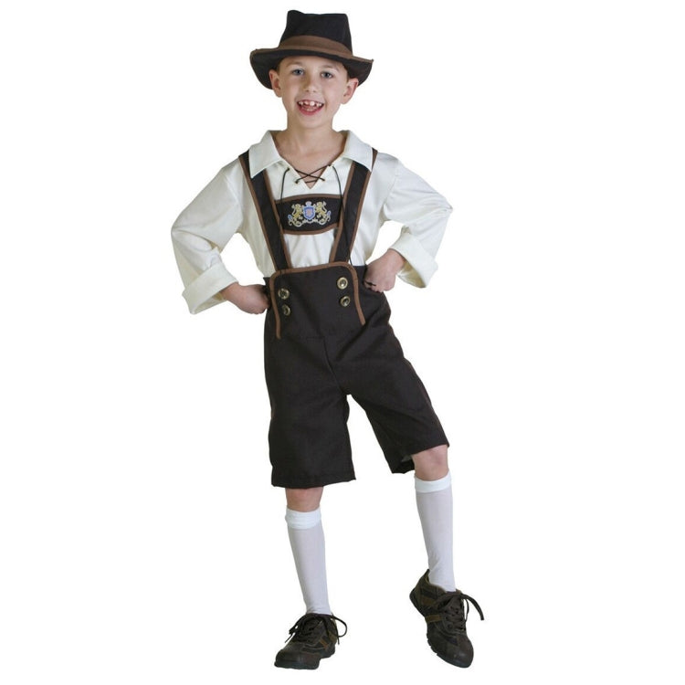 Halloween Costume Children Beer Costume Oktoberfest Suits England Style Cosplay, Size:S, Waistline: 68cm, Dress Length: 53cm, Long Pants: 40cm, Suggested Height:115-125cm