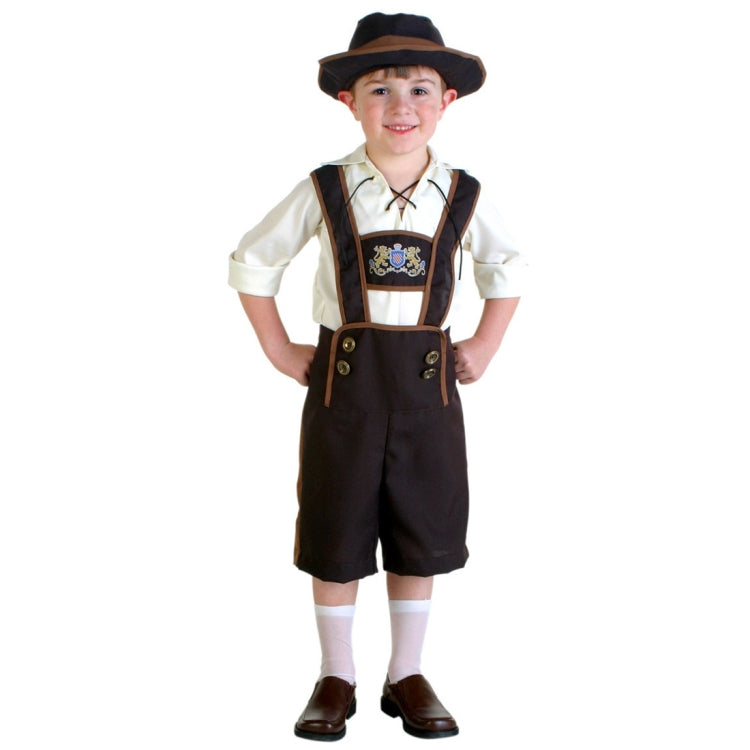 Halloween Costume Children Beer Costume Oktoberfest Suits England Style Cosplay, Size:S, Waistline: 68cm, Dress Length: 53cm, Long Pants: 40cm, Suggested Height:115-125cm