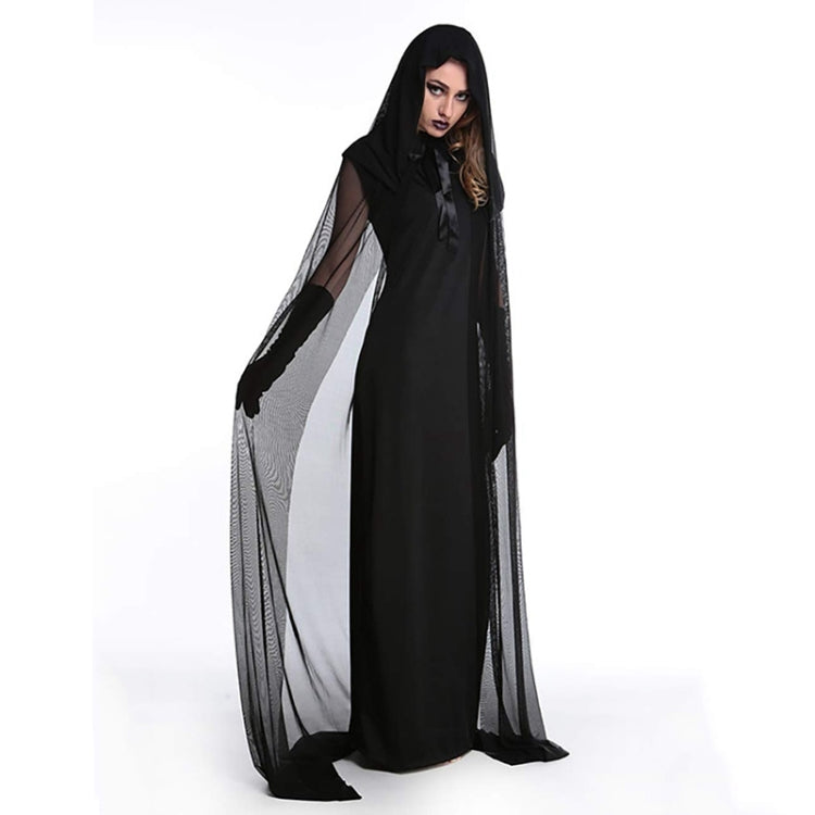 Halloween Costume Night Wandering Soul Ghost Dress Witch Dress Nightclub Rave Party Service, Size:XS, Bust: 78cm, Clothes Long: 100cm, Cloak Length:180cm My Store