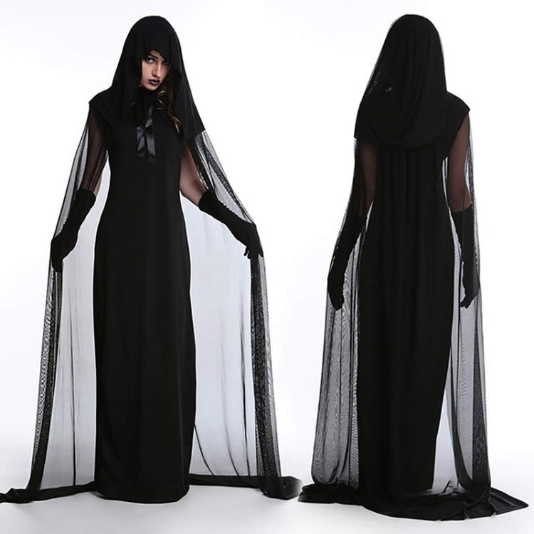 Halloween Costume Night Wandering Soul Ghost Dress Witch Dress Nightclub Rave Party Service, Size:XS, Bust: 78cm, Clothes Long: 100cm, Cloak Length:180cm