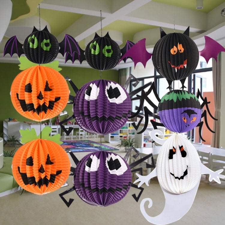 3 PCS / Set Creative Funny Halloween Ghost Bats Spider Pendant Paper Decoration and Props Horror