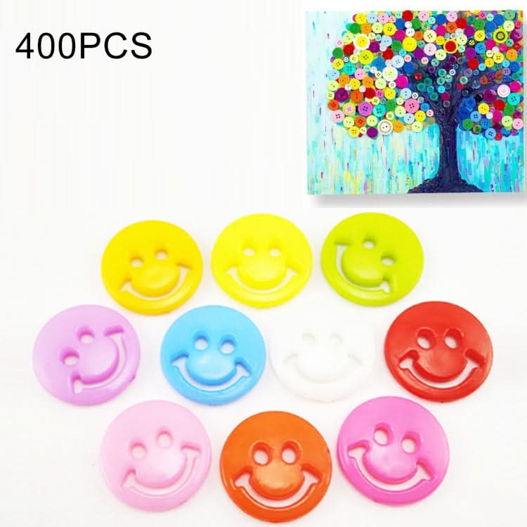 400 PCS Smile Face Resin Children Sweater Buttons Sewing Buttons in Bulk , Random Color, Diameter: 12.5mm-Reluova