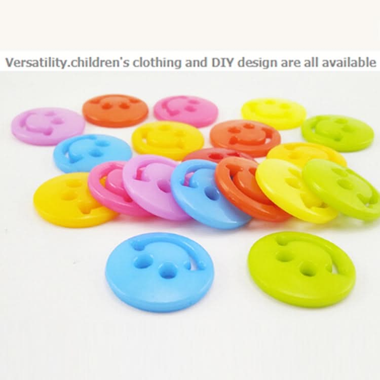 400 PCS Smile Face Resin Children Sweater Buttons Sewing Buttons in Bulk , Random Color, Diameter: 12.5mm-Reluova