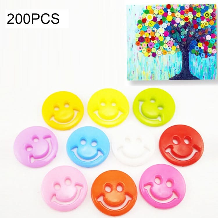 200 PCS Smile Face Resin Children Sweater Buttons Sewing Buttons in Bulk , Random Color, Diameter: 20mm-Reluova