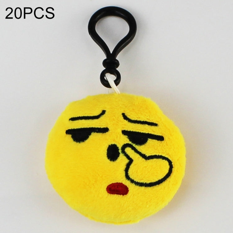 20 PCS Creative Plush Doll Mobile Pendants Gift Cartoon Cute Facial Expression Decorations Keychains with Hook-Reluova