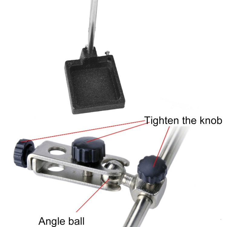 90mm Diameter 5X Multifunction Spring Iron Stand with Magnifying Glass