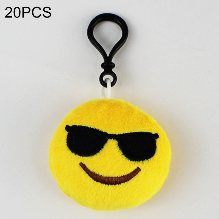 20 PCS Creative Plush Doll Mobile Pendants Gift Cartoon Cute Facial Expression Decorations Keychains with Hook